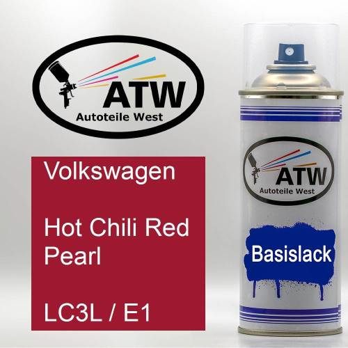 Volkswagen, Hot Chili Red Pearl, LC3L / E1: 400ml Sprühdose, von ATW Autoteile West.